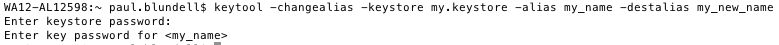 Keytool - change keystore alias password