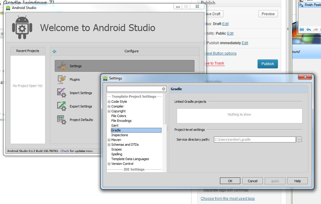 setting up gradle android studio